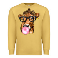 Antique Gold Cow Lick with Leopard Bandana Premium Sweatshirt - texasbilliewilder
