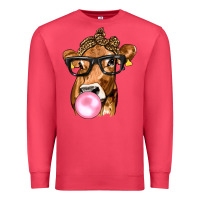 Cardinal Cow Lick with Leopard Bandana Premium Sweatshirt - texasbilliewilder