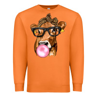 Carrot Cow Lick with Leopard Bandana Premium Sweatshirt - texasbilliewilder