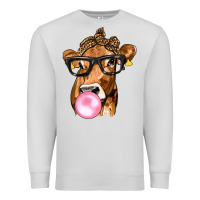 Dove Grey Cow Lick with Leopard Bandana Premium Sweatshirt - texasbilliewilder