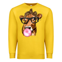 Lemon Cow Lick with Leopard Bandana Premium Sweatshirt - texasbilliewilder