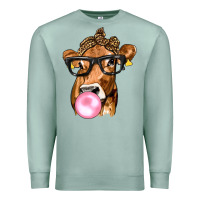 Seafoam Cow Lick with Leopard Bandana Premium Sweatshirt - texasbilliewilder