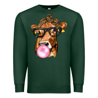 Sports Green Cow Lick with Leopard Bandana Premium Sweatshirt - texasbilliewilder