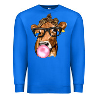 True Royal Cow Lick with Leopard Bandana Premium Sweatshirt - texasbilliewilder