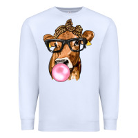 White Cow Lick with Leopard Bandana Premium Sweatshirt - texasbilliewilder