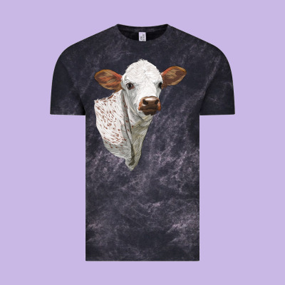 Texas Longhorn Calf Face Vintage Tee Designed By Lillyallendesigns