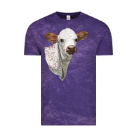 Cloud Purple Texas Longhorn Calf Face Vintage Tee - LillyAllenDesigns
