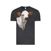 Vintage Black Texas Longhorn Calf Face Vintage Tee - LillyAllenDesigns