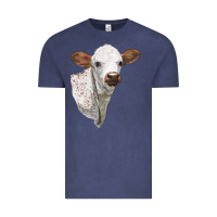 Vintage Denim Texas Longhorn Calf Face Vintage Tee - LillyAllenDesigns