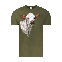 Vintage Olive Texas Longhorn Calf Face Vintage Tee - LillyAllenDesigns