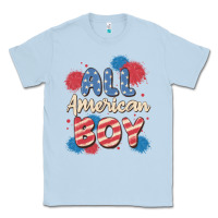 Dusty Blue all american boy Classic Tee - MaliasSmallBusiness