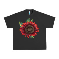 Pigment Black procut red sunflower Urban Heavy Tee - LillyAllenDesigns