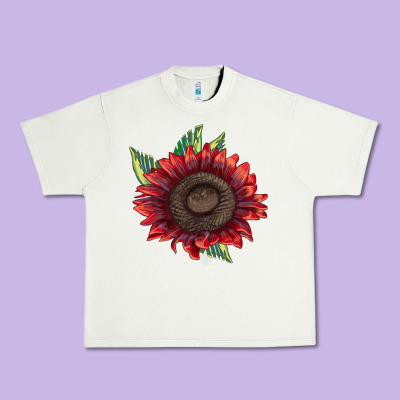 Procut Red Sunflower Urban Heavy Tee Designed By Lillyallendesigns