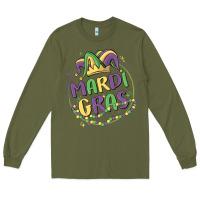 Army Green mardi gras Long Sleeve Tee - MaliasSmallBusiness