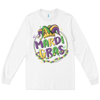 White mardi gras Long Sleeve Tee - MaliasSmallBusiness