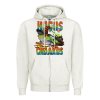 Oatmeal Heather Hocus Croakus Halloween Frog Zipper Hoodie - LillyAllenDesigns