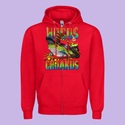 Hocus Croakus Halloween Frog Zipper Hoodie Designed By Lillyallendesigns