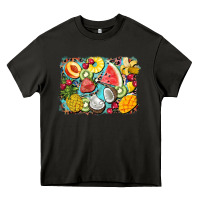 Asphalt summer fruits background Heavy Core Tee - BarkalooDesign