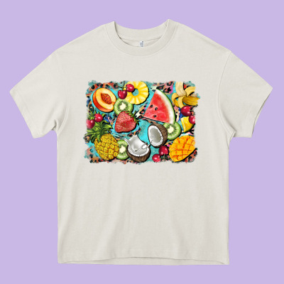 Summer Fruits Background Heavy Core Tee Designed By Barkaloodesign