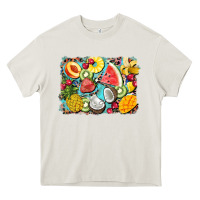 Cream summer fruits background Heavy Core Tee - BarkalooDesign
