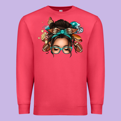 American Football Messy Bun Premium Sweatshirt Designed By Texasbilliewilder