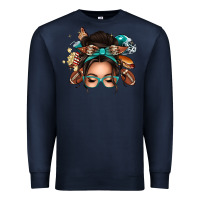 Navy american football messy bun Premium Sweatshirt - texasbilliewilder