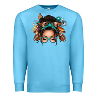 Ocean Blue american football messy bun Premium Sweatshirt - texasbilliewilder