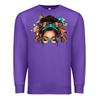 Purple american football messy bun Premium Sweatshirt - texasbilliewilder