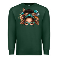 Sports Green american football messy bun Premium Sweatshirt - texasbilliewilder