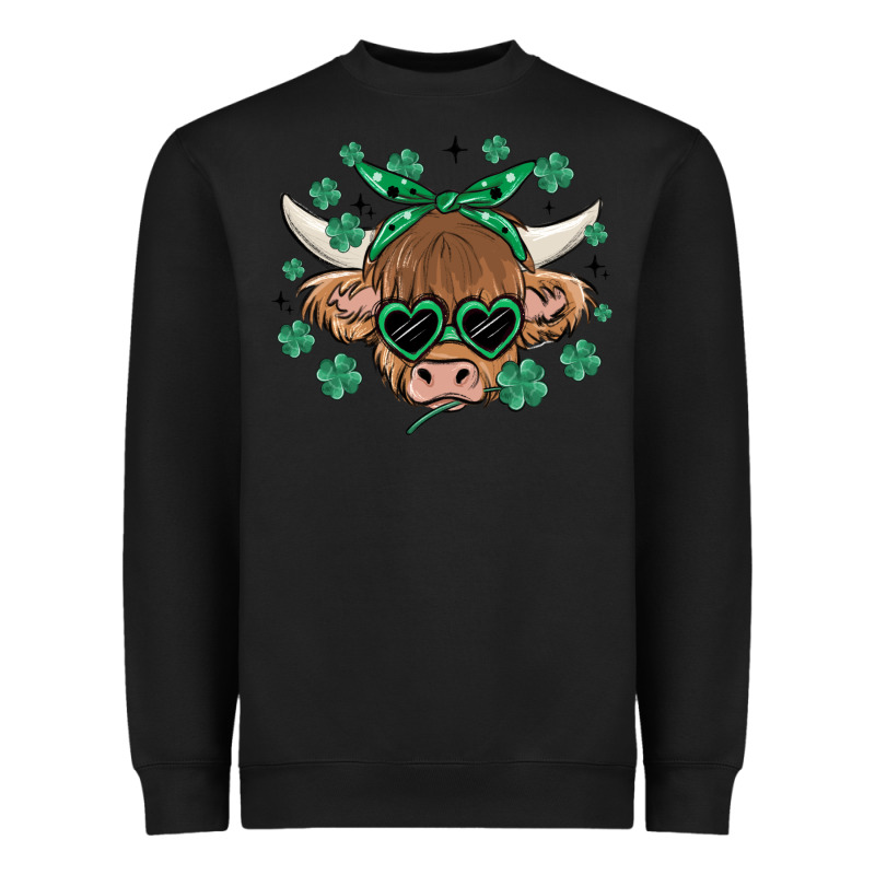 St Patrick's Day Cow Heavyweight Sweatshirt by MaliasSmallBusiness | Teevron