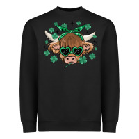 Black st patrick's day cow Heavyweight Sweatshirt - MaliasSmallBusiness
