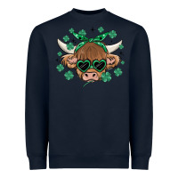 Navy st patrick's day cow Heavyweight Sweatshirt - MaliasSmallBusiness