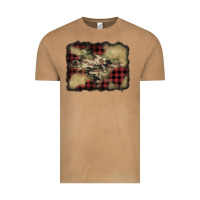 Vintage Camel buffalo plaid christmas camouflage glitter background Vintage Tee - Jasminsmagicworld