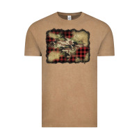 Buffalo Plaid Christmas Camouflage Glitter Background Vintage Tee | Teevron