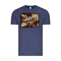 Vintage Denim buffalo plaid christmas camouflage glitter background Vintage Tee - Jasminsmagicworld