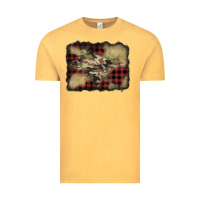 Vintage Mustard buffalo plaid christmas camouflage glitter background Vintage Tee - Jasminsmagicworld