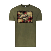 Vintage Olive buffalo plaid christmas camouflage glitter background Vintage Tee - Jasminsmagicworld