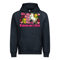 Navy My first Valentine's Day Unicorn Urban Hoodie - FaDigitalArtStudio