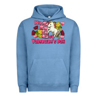 Pigment Pebble Blue My first Valentine's Day Unicorn Urban Hoodie - FaDigitalArtStudio