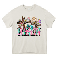 He Is Risen Easter Day Heavy Core Tee | Teevron
