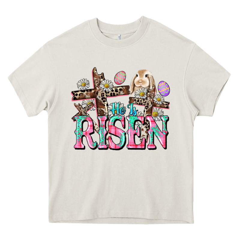 He Is Risen Easter Day Heavy Core Tee by CowGirlArtShop | Teevron