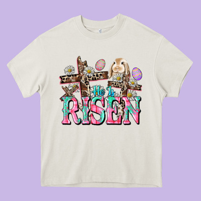 He Is Risen Easter Day Heavy Core Tee Designed By Cowgirlartshop