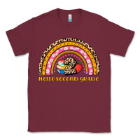 Burgundy back to school rainbow hello second grade Classic Tee - AdoDesignShop