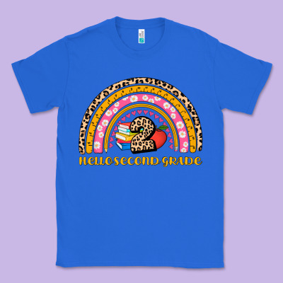 Back To School Rainbow Hello Second Grade Classic Tee Designed By Adodesignshop