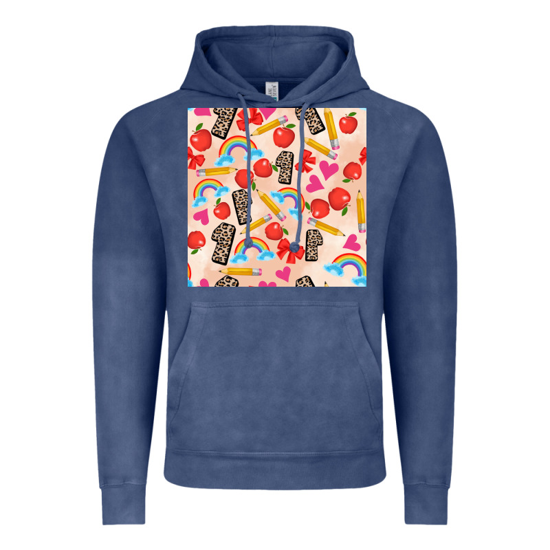 Back To School Seamless Pattern 1 (3600x3600) Vintage Hoodie by AdoDesignShop | Teevron