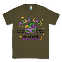Army Green mardi gras social club Classic Tee - MaliasSmallBusiness