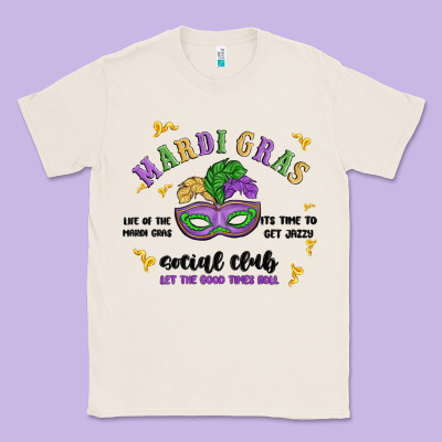 Mardi Gras Social Club Classic Tee Designed By Maliassmallbusiness