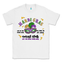 White mardi gras social club Classic Tee - MaliasSmallBusiness