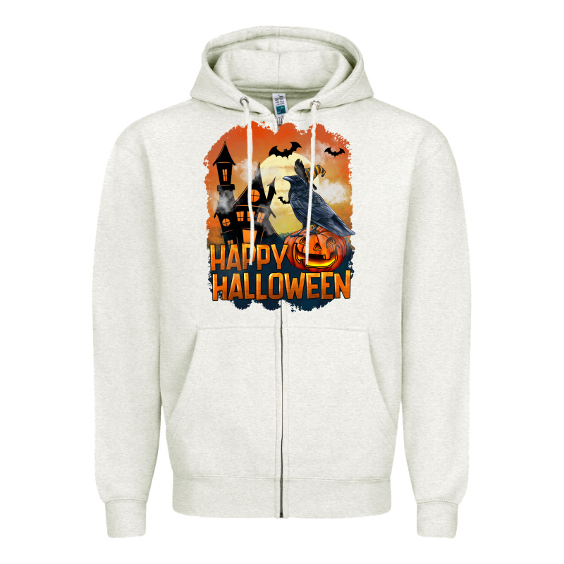 Happy Halloween With Crow Zipper Hoodie by LillyAllenDesigns | Teevron