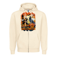 Sandshell Happy Halloween With Crow Zipper Hoodie - LillyAllenDesigns
